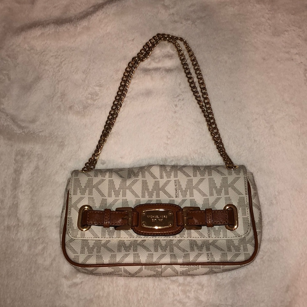 Small White and Brown Michael Kors Bag